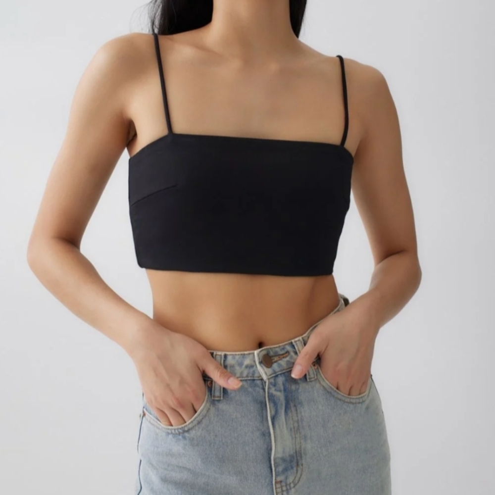 Love, Bonito Jaelia Crop Camisole Top - Black - Size S (US 4) - NWT